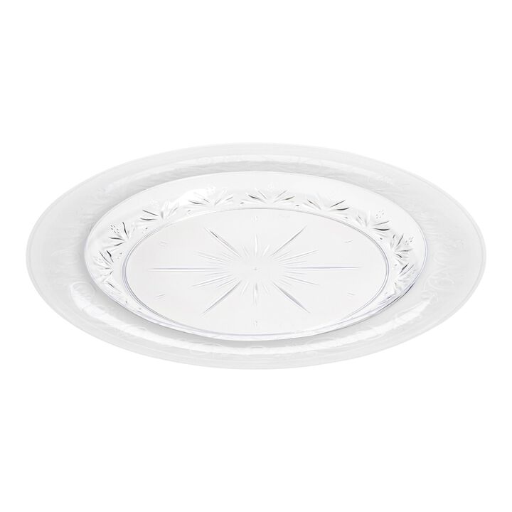Clear Floral Round Plastic Dinnerware Value Set (120 Sets)
