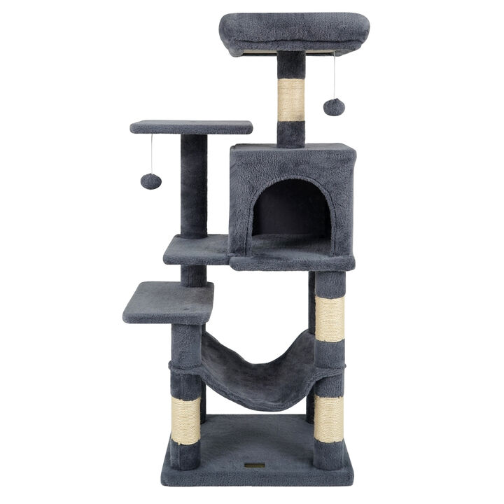 Cat Tower Multi-Level with 2 Door Condo and Soft Padded Top Perch