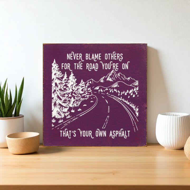 Inspirational Wooden Wall Art Sign Rustic Home Decor Motivational Quote Plaque Never Blame Others