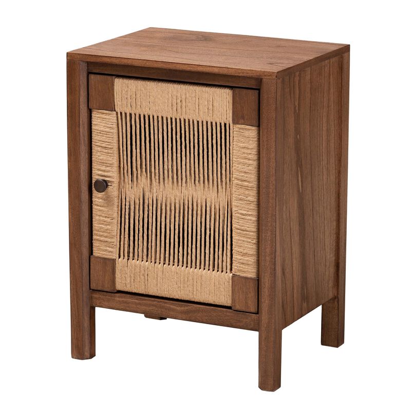 Baxton Studio Holitz Modern Bohemian Walnut Brown Finished Bayur Wood Nightstand