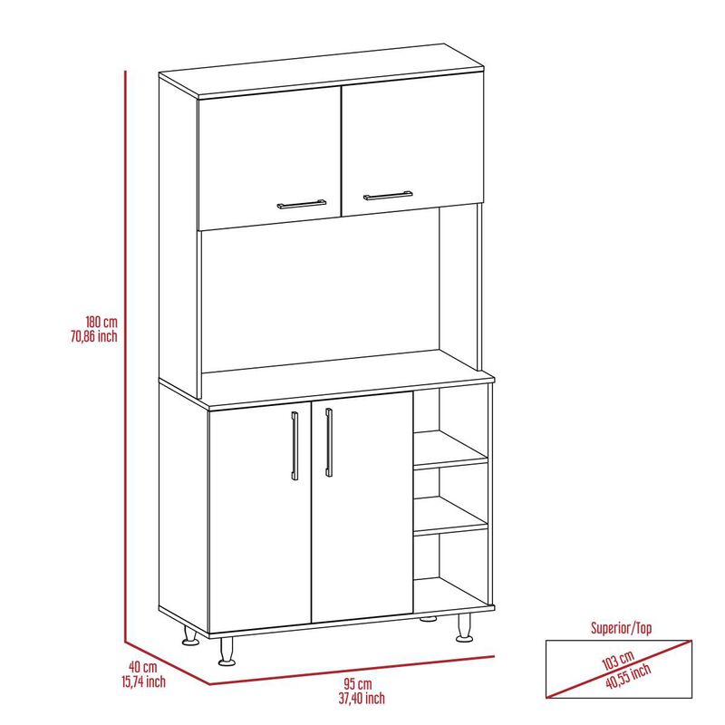 Bayshore 3-Shelf Pantry Cabinet Black Wengue