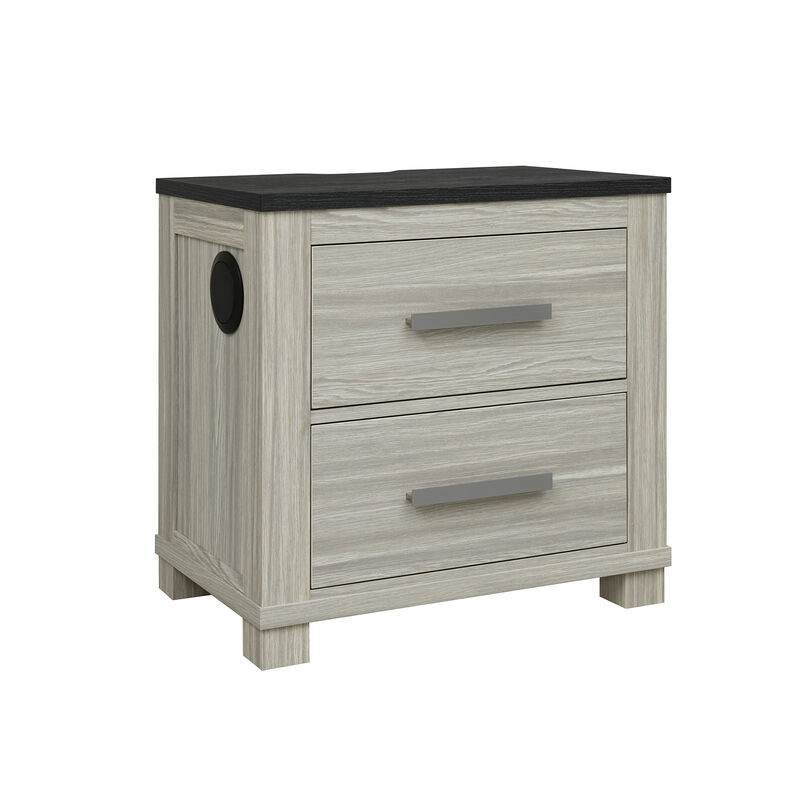 Ashley Brown Nightstand with USB and Speaker image number 2