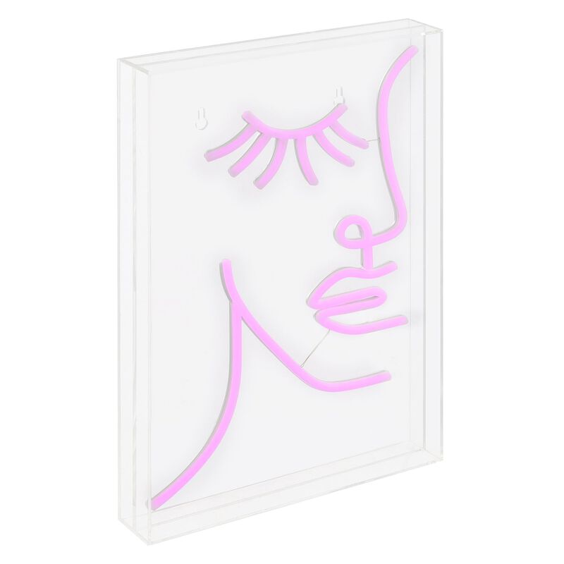 Half-Face 10.3" X 15" Contemporary Glam Acrylic Box USB Operated LED Neon Light