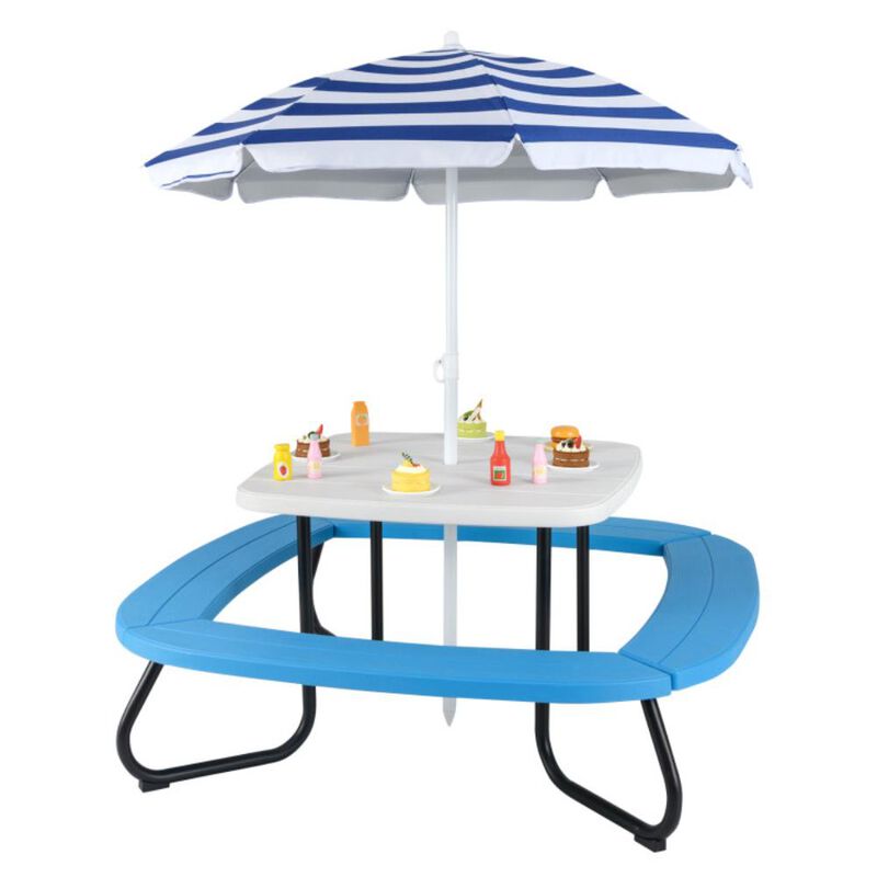 Hivvago Toddler Outdoor Activity Table with Adjustable and Collapsible Umbrella