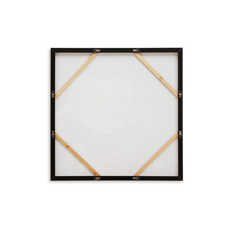 Cruz Floral Wall Art, 40x40 Framed Canvas, Beige, Brown, and Blue image number 2
