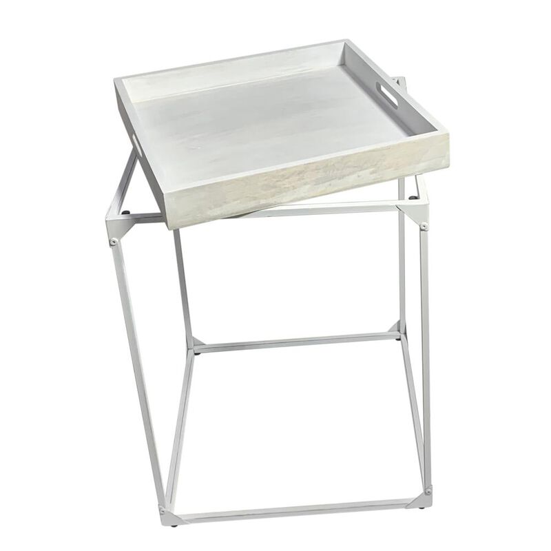 Carolina Living Cooper Tray Table - Whitewash