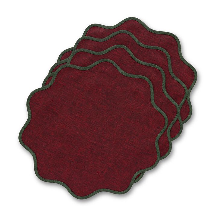 Linen Placemats - Giselle Scallop Edge