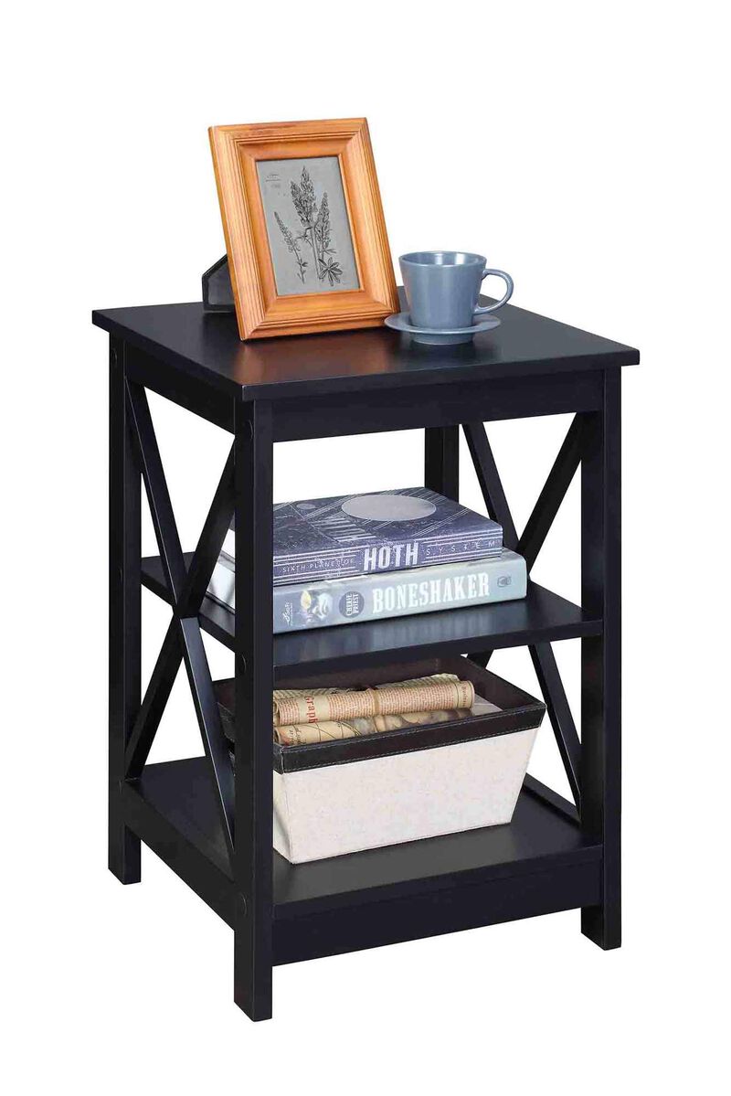 Convenience Concepts Oxford End Table 15.75"" - Modern Living Room Table with Storage Shelves, Transitional Nightstand Side Tabl
