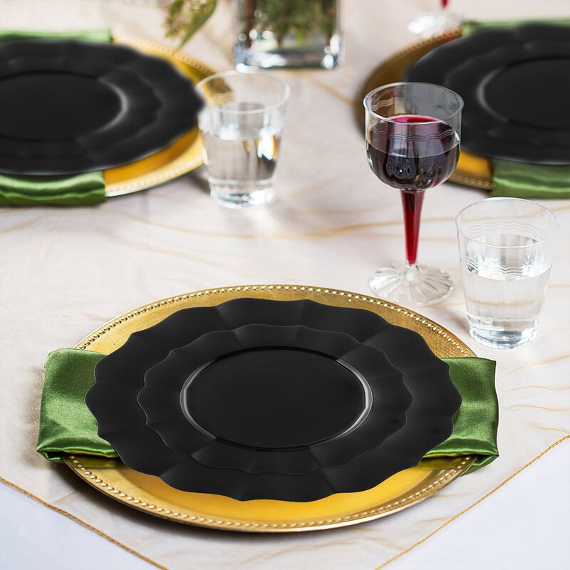 Black Round Lotus Plastic Wedding Value Set image number 1