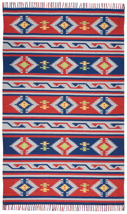 HomeRoots Southwestern Handmade Area Rug With Fringe