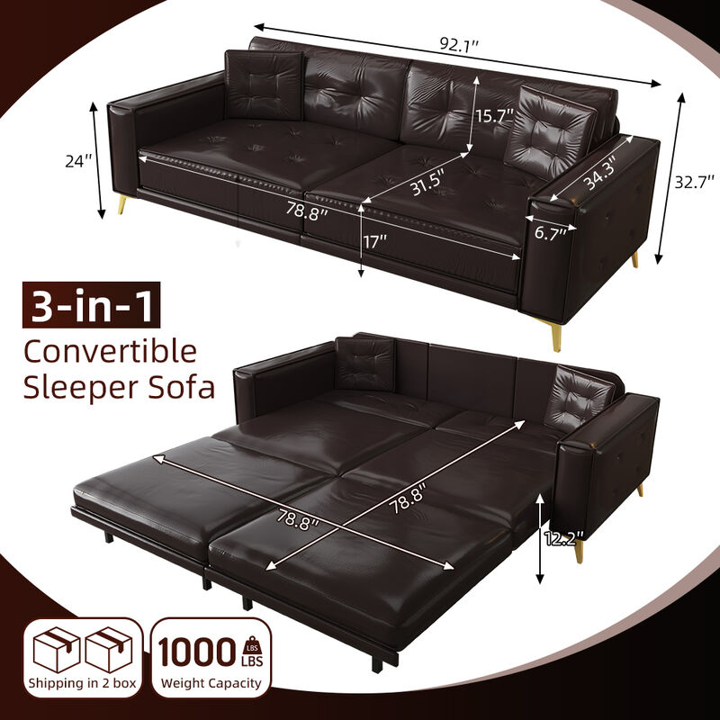 Tugnir 92.1" Pull Out Sofa Bed image number 8