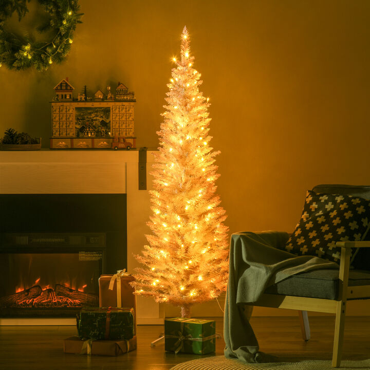 BreeBe 5' Artificial Pencil Christmas Tree with Realistic Branches