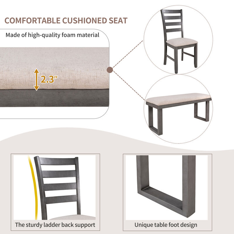 Streamdale Solid Wood 6-Piece Dining Set