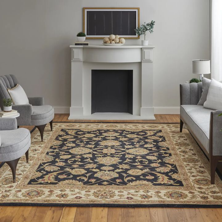 Wagner 8941F Black/Gold/Tan 5' x 8' Rug