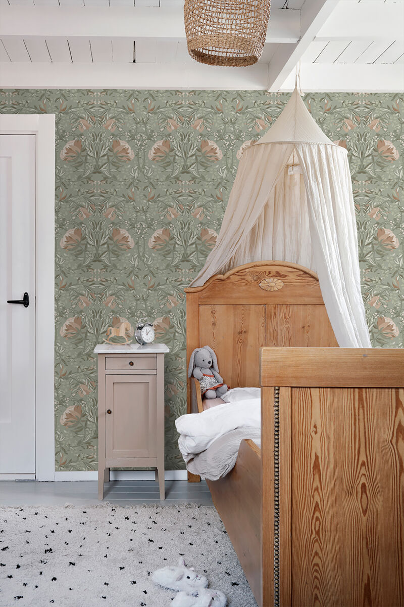 Ester Sage Nouveau Blooms Wallpaper image number 2