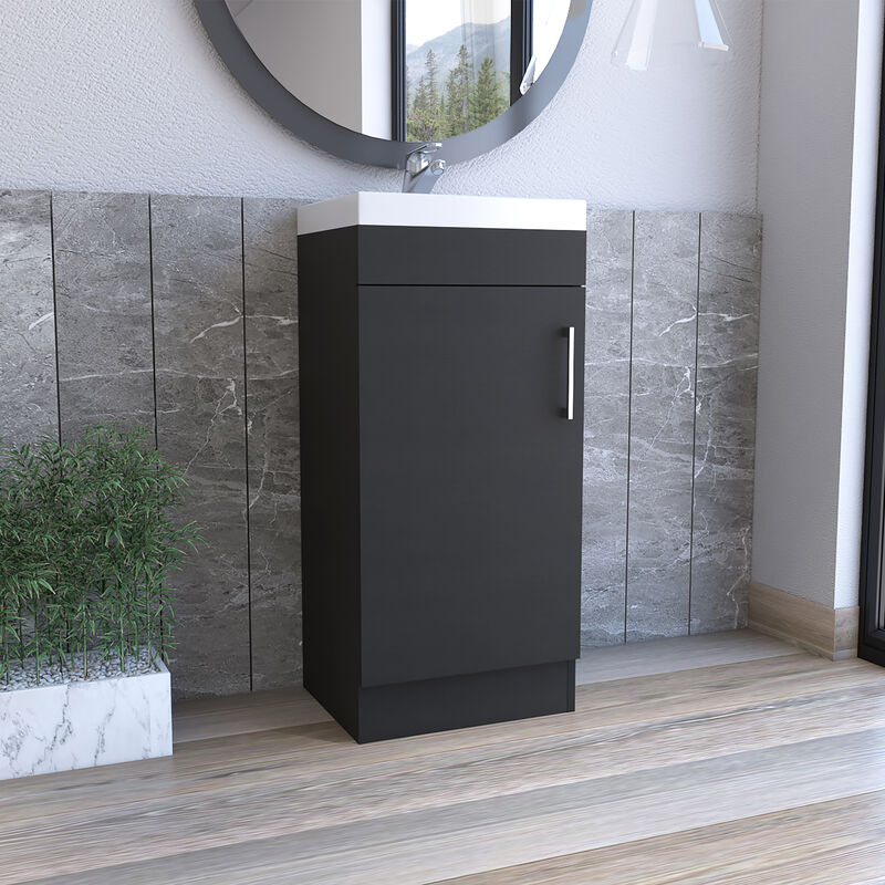 DEPOT E-SHOP Sevilla Bathroom Vanity, Single Door Cabinet, Black