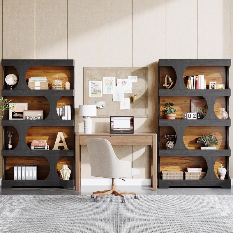 Tribesigns 71" Bookshelf, 4-Tier S-Shaped Bookcase image number 6