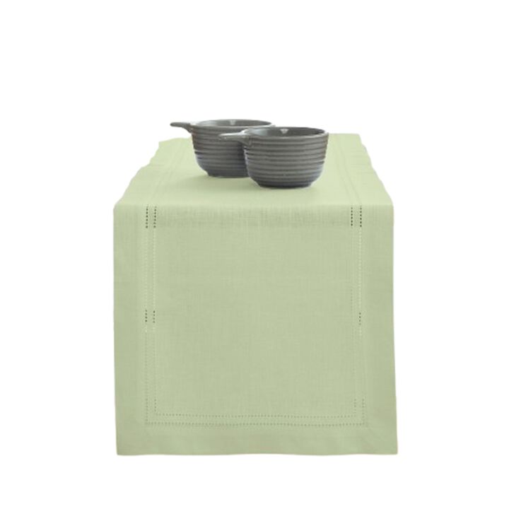 Linen Table Runner - Linen Double Hemstitch