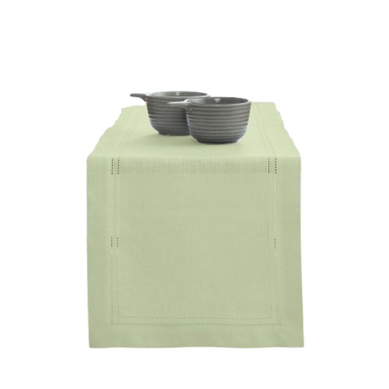 Solino Home Linen Double Hemstitch 100% Linen Table Runner &ndash; Handcrafted, Machine Washable, Perfect for Holiday and Everyday Dining