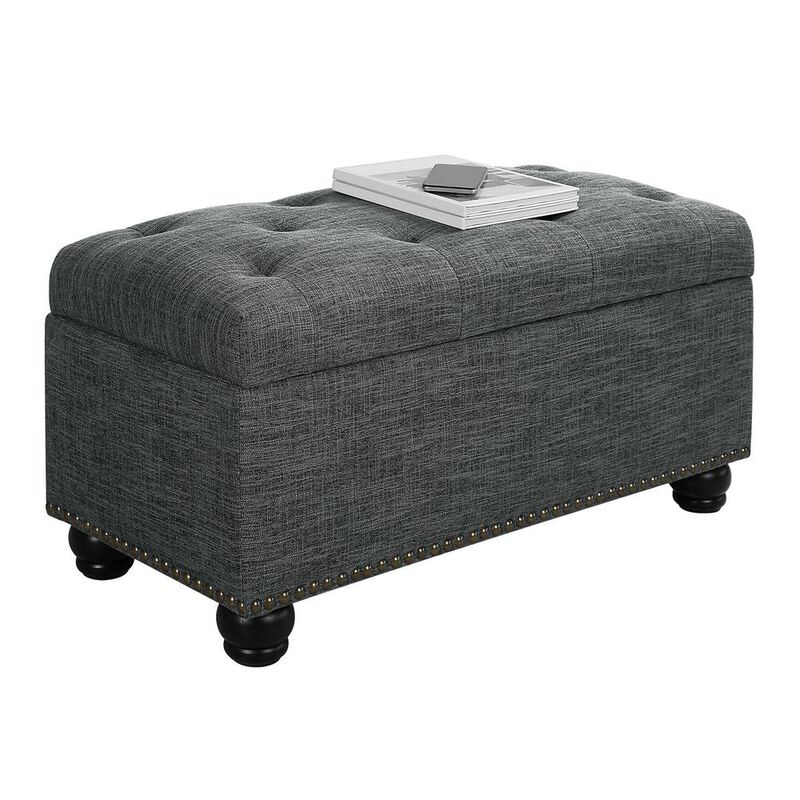 Convenience Concepts Designs4Comfort 7th Avenue Storage Ottoman, Gray