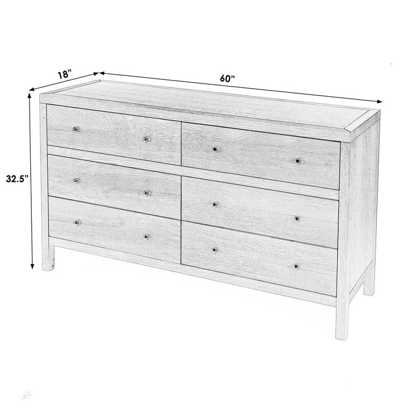 Butler Specialty Nora 6-Drawer Dresser, Taupe
