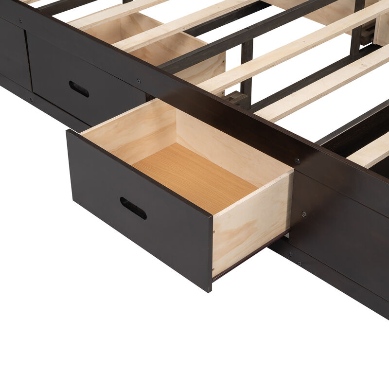 Merax Platform Bed with Storage Headboard