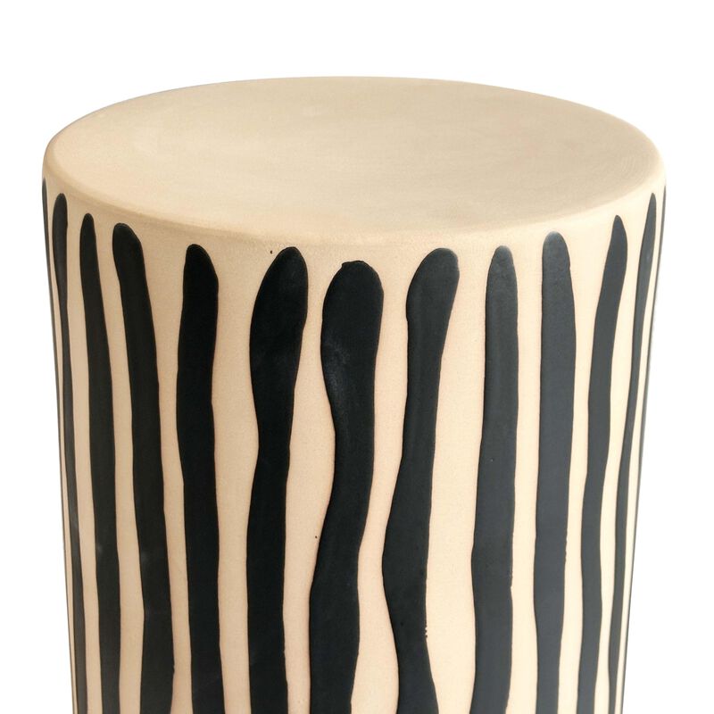 Tov Furniture Tempest Ceramic Table in Black Stripes image number 2