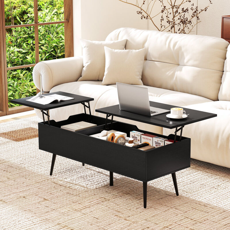 Lift-Top Coffee Table 47" with Dual Hidden Storage Compartments image number 1