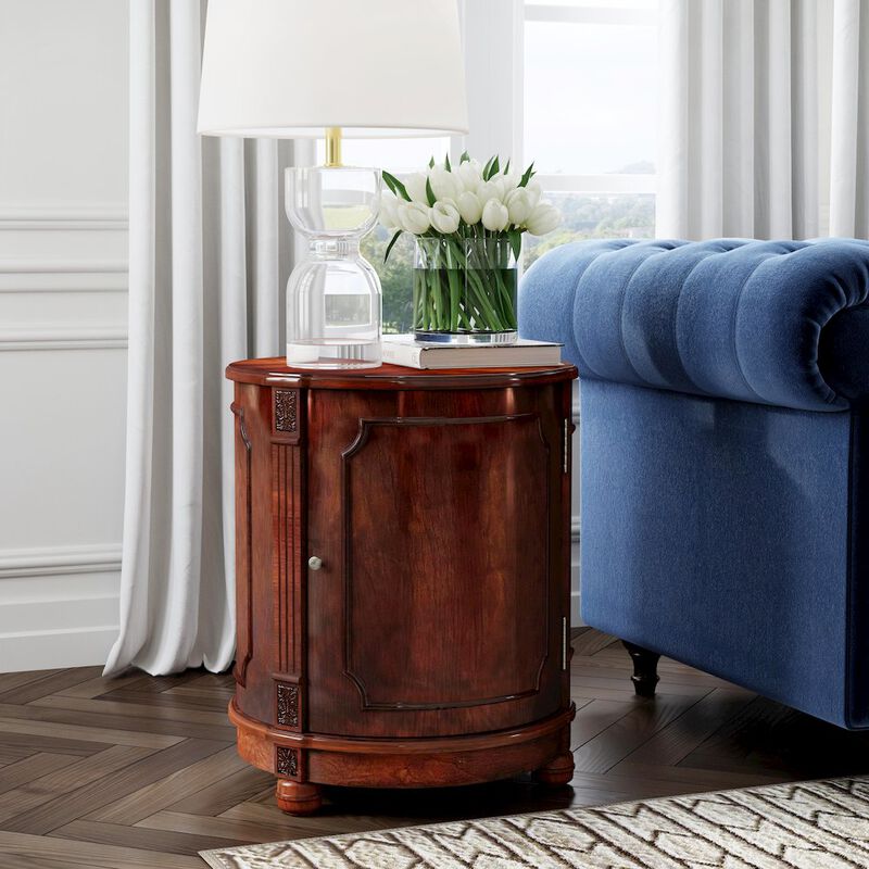 Butler Specialty Thurmond Drum 20W Drum Side Table, Dark Brown