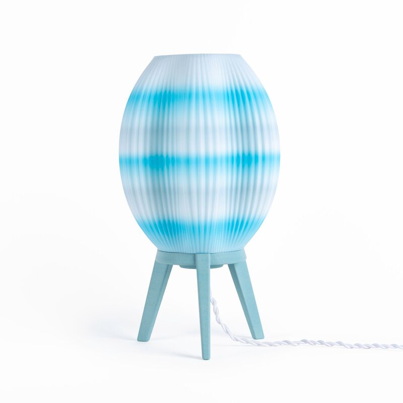 Wavy Modern Contemporary Plant-Based PLA 3D Printed Dimmable LED Table Lamp