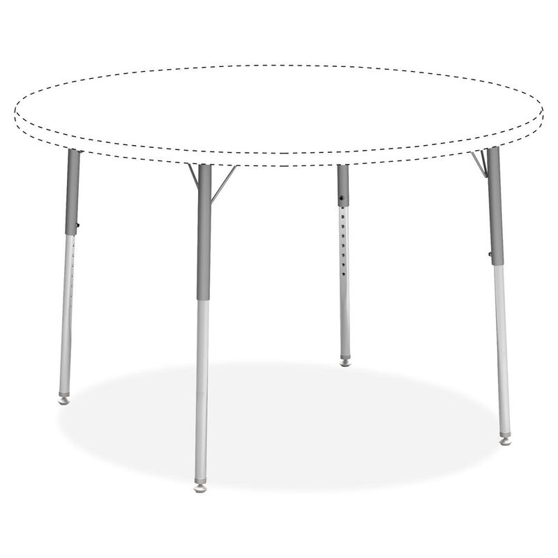 Lorell Activity Table Height-Adjustable Leg Kit - 22" to 30"H - 30" Length x 1.1" Diameter - Chrome, Silver Mist