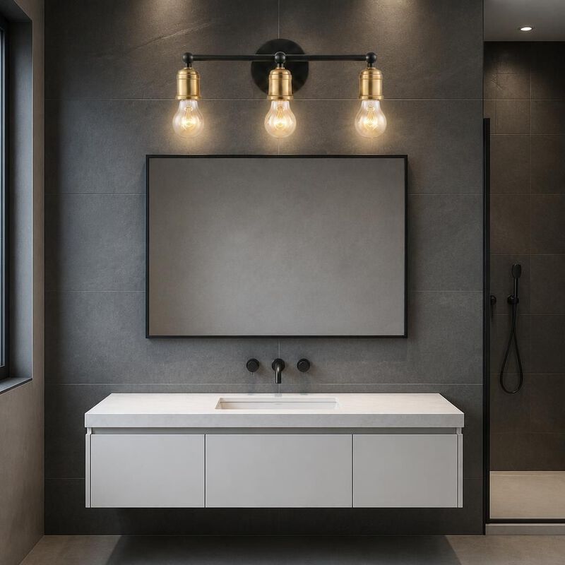 ELEMENT ACE 3-Light Industrial Farmhouse Bathroom Vanity Light Fixture, Over Mirror Wall Sconce for Bathroom Hallway Bedroom, No Bulbs Included image number 3