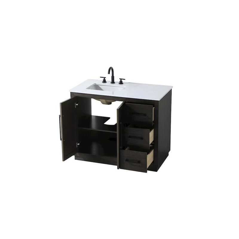 Elegant Kitchen and Bath 42 inch Single Bathroom Vanity in Chocolate Oak