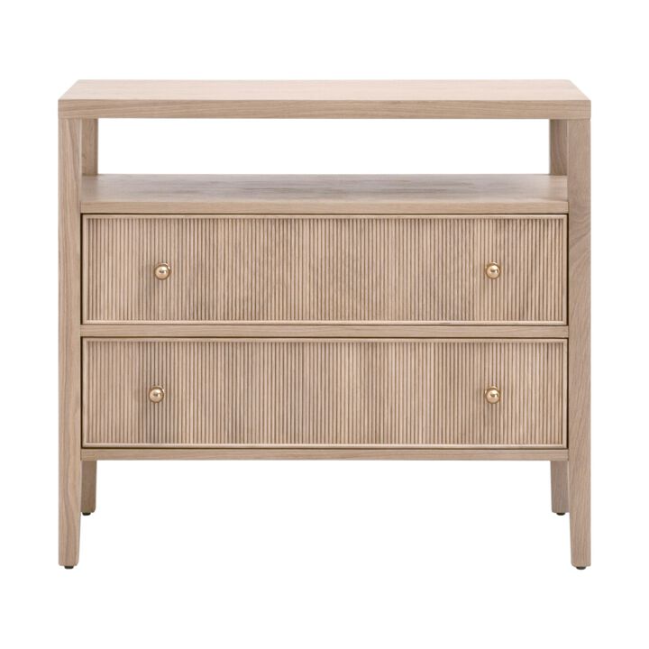 Highland Open Shelf 2-Drawer Nightstand