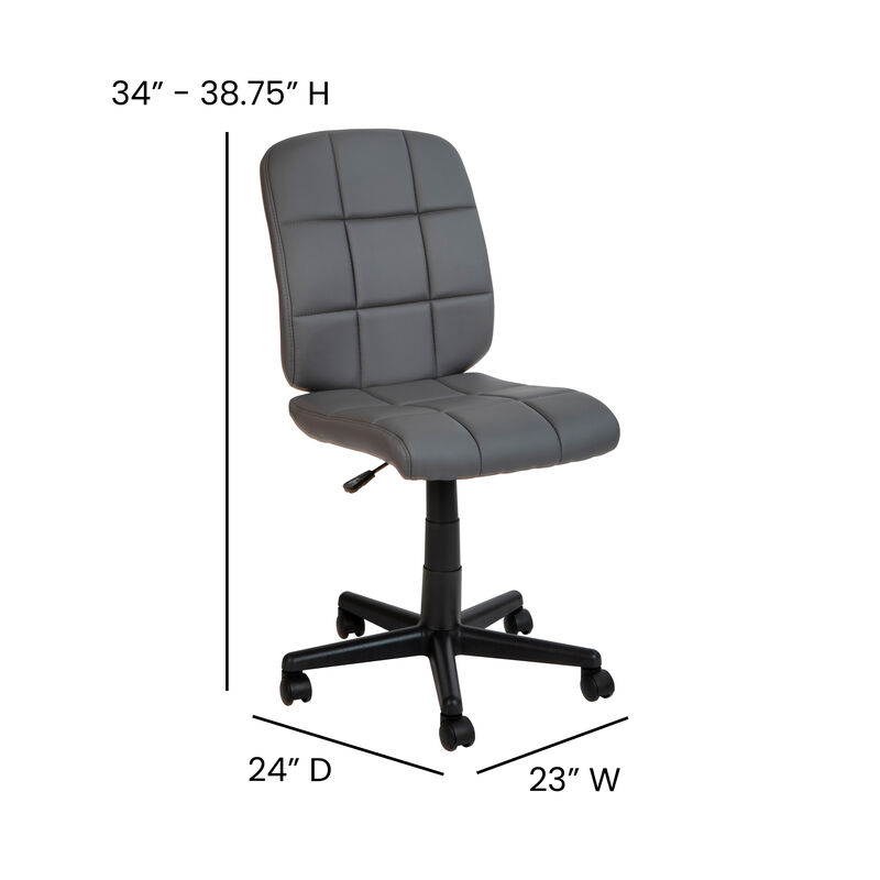 Clayton Mid-Back Quilted Vinyl Swivel Task Office Chair image number 4