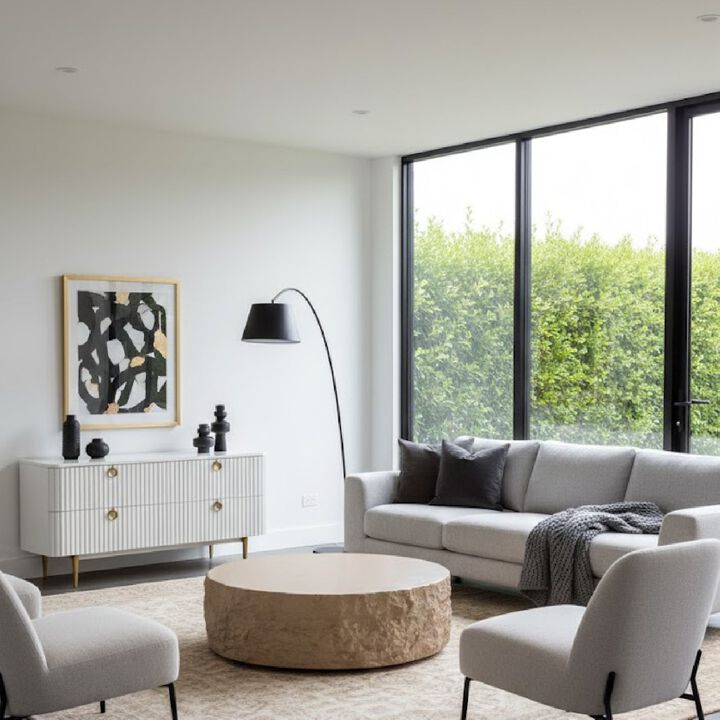 Round Fiberglass Coffee Table | OROA Modern Quarry