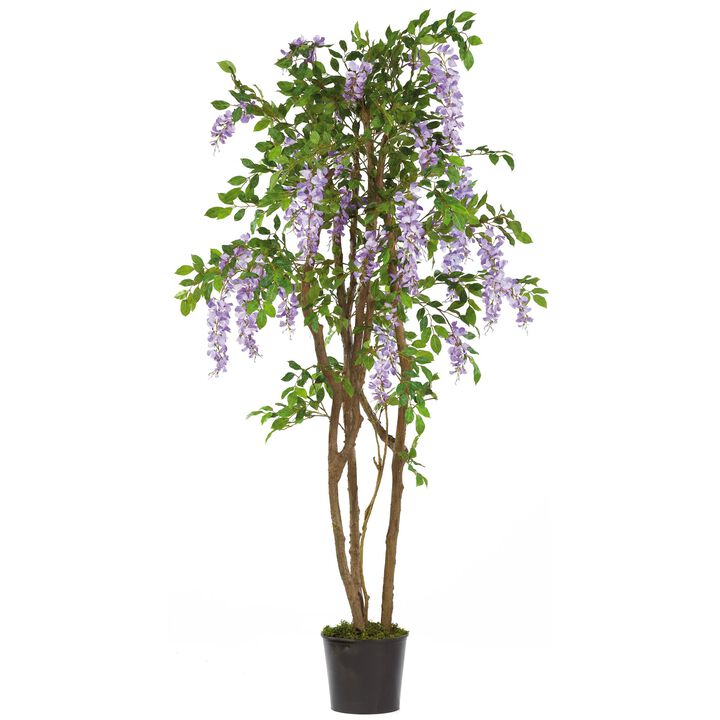 Hivvago 5 Feet Wisteria Silk Tree