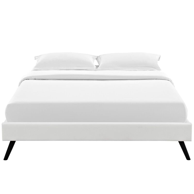 Helen Vinyl Queen Bed Frame with Round Splayed Legs image number 4