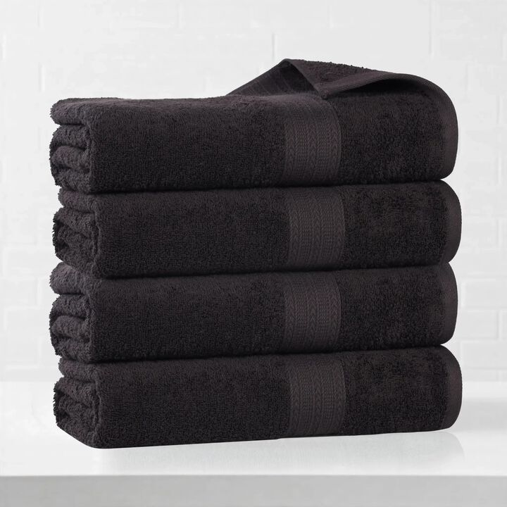 Ring-Spun Cotton 4-Piece Bath Towel Set &ndash; Soft & Absorbent Towels