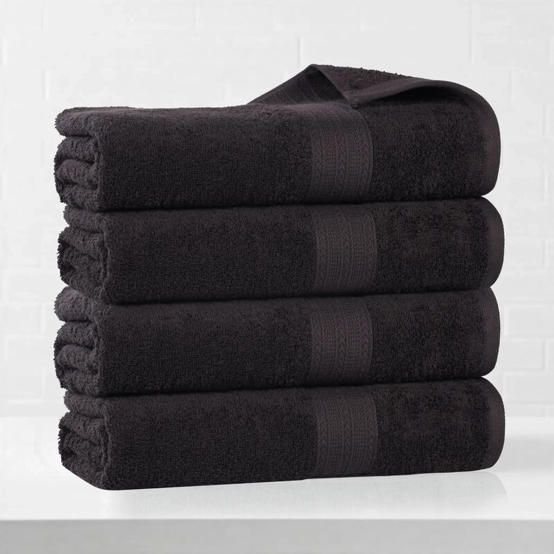 Ring-Spun Cotton 4-Piece Bath Towel Set &ndash; Soft & Absorbent Towels image number 1