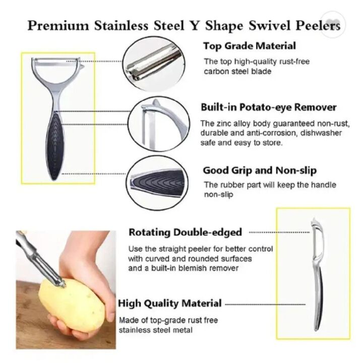 Pack of 2 Stainless Steel Vegetable Peeler Set