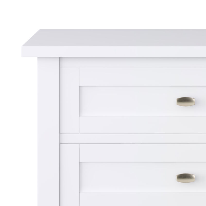Warm Shaker SOLID WOOD 24 inch Wide Transitional Bedside Nightstand Table in White