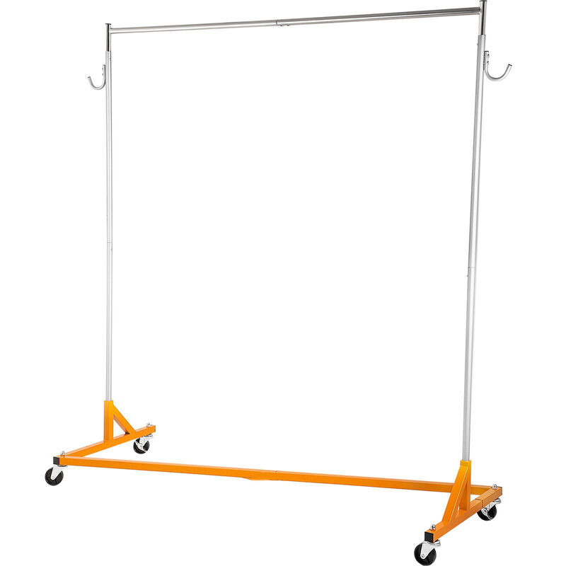 Rolling Z Garment Rack with Lockable Wheels, Industrial Clothing Rack image number 0