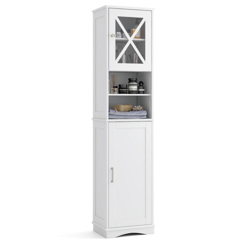 Hivvago Tall Bathroom Cabinet Freestanding Storage Cabinet with 5 Adjustable Shelves