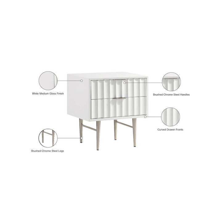 Meridian Furniture Modernist White Gloss Night Stand