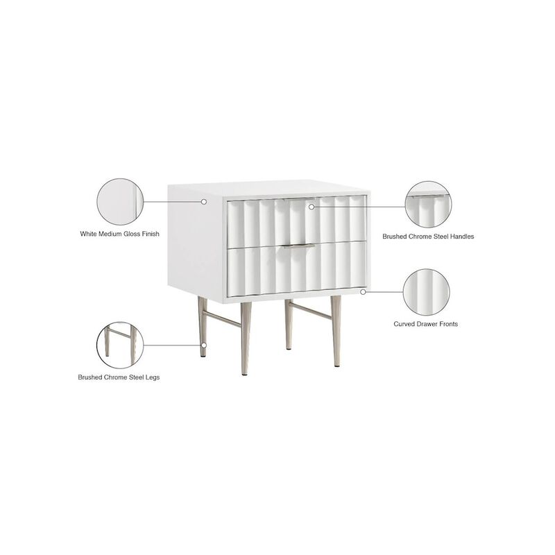 Meridian Furniture Modernist White Gloss Night Stand