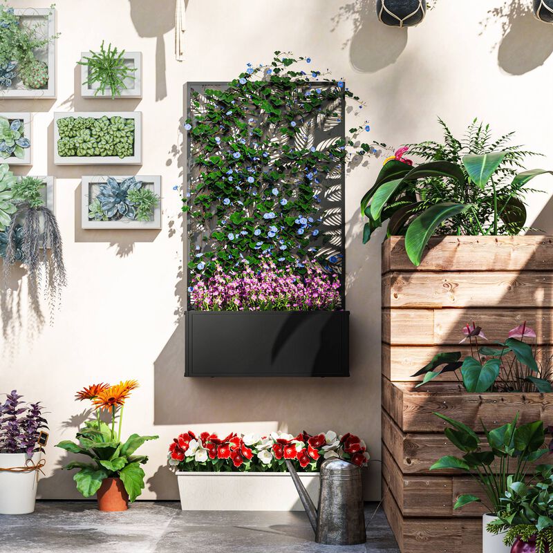 Hivvago Freestanding Garden Bed with Trellis for Outdoor Use image number 6
