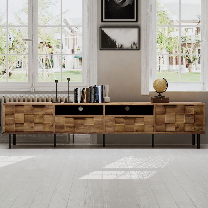 Merax Mid-Century TV Stand with Closed Cabinets