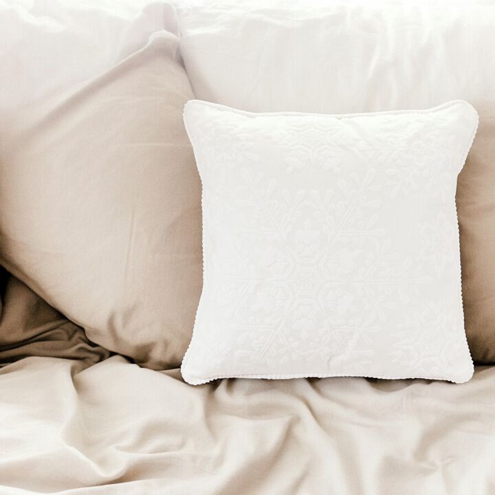 Snowflake Print Pillow &ndash; Decorative Pillow for Sofa, Couch, and Seasonal Decor