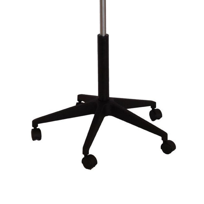 Mobile Table w Casters, Round Wood Top, Height Adjustable, Brown 27-38 Inch image number 5